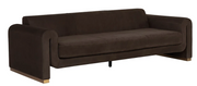 Bovine Brushed Gold - Nubuck Cocoa Leather Sofa