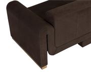 Bovine Brushed Gold - Nubuck Cocoa Leather Sofa