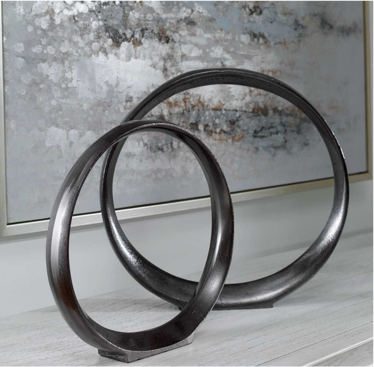 Orbits Ring Sculptures, Black Nickel, S/2
