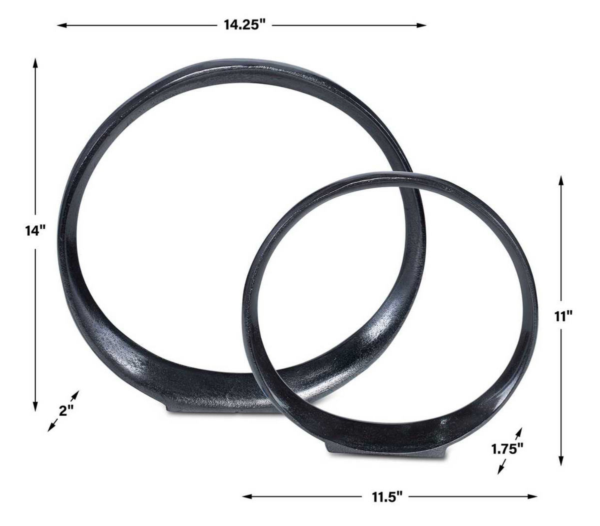 Orbits Ring Sculptures, Black Nickel, S/2