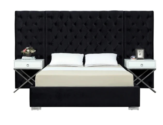 Veranda panel velvet queen bed