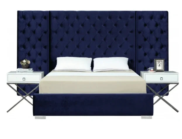 Veranda panel velvet queen bed