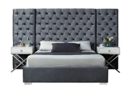 Veranda panel velvet queen bed