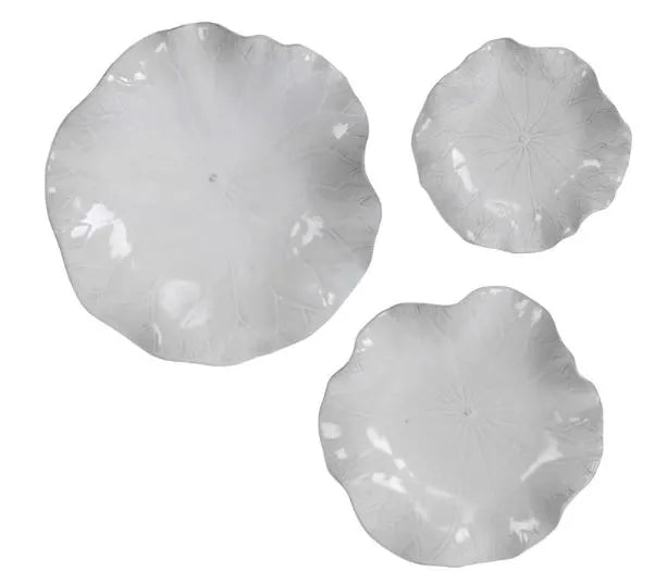 White Ceramic Indoor-Outdoor Wall Decor Set of 3 (Copy)