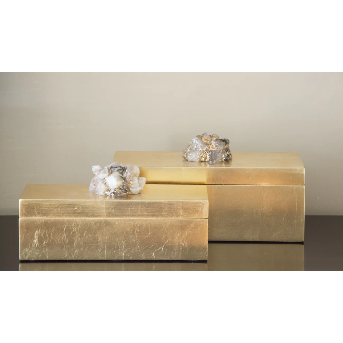 Set of 2 Luxe Gold Boxes
