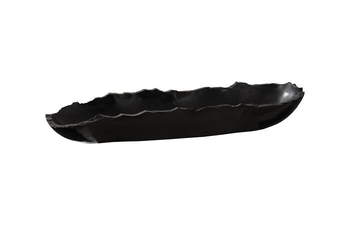 Aragonite Canoe Bowl, Black Small