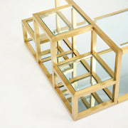 Brushed Gold Multi Level Cocktail Table