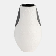 Stoneware, 11" Noir Vase, Black/White