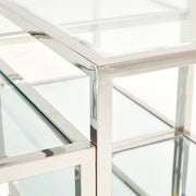 Silver Stainless Steel Multi Level Coffee Table