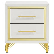 Licelle Nightstand White & Gold
