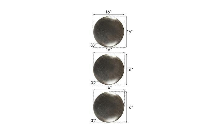 Orb Wall Tiles, Set of 3, Platinum Leaf
