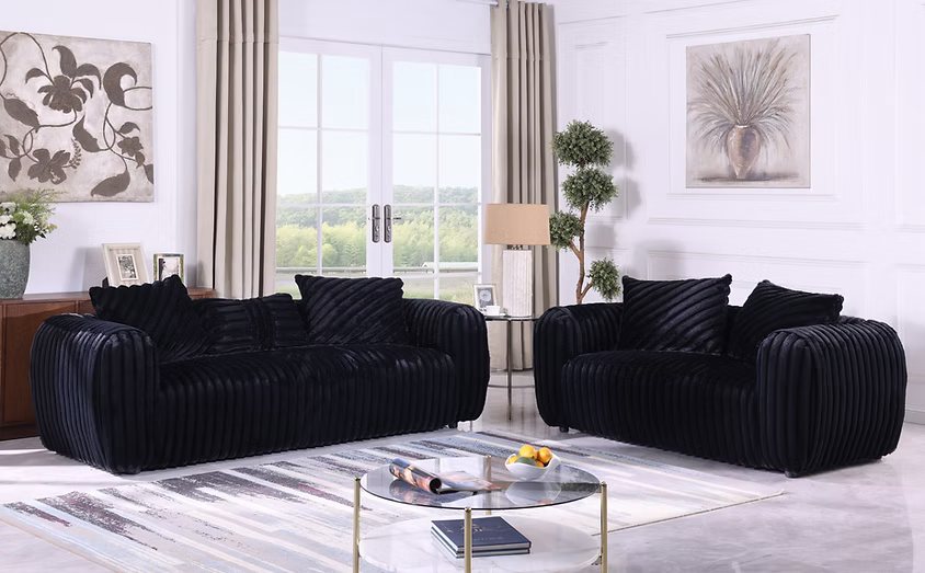 Vision Black Sofa & Love Seat Set