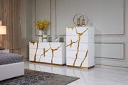 Aztec White & Gold Chest