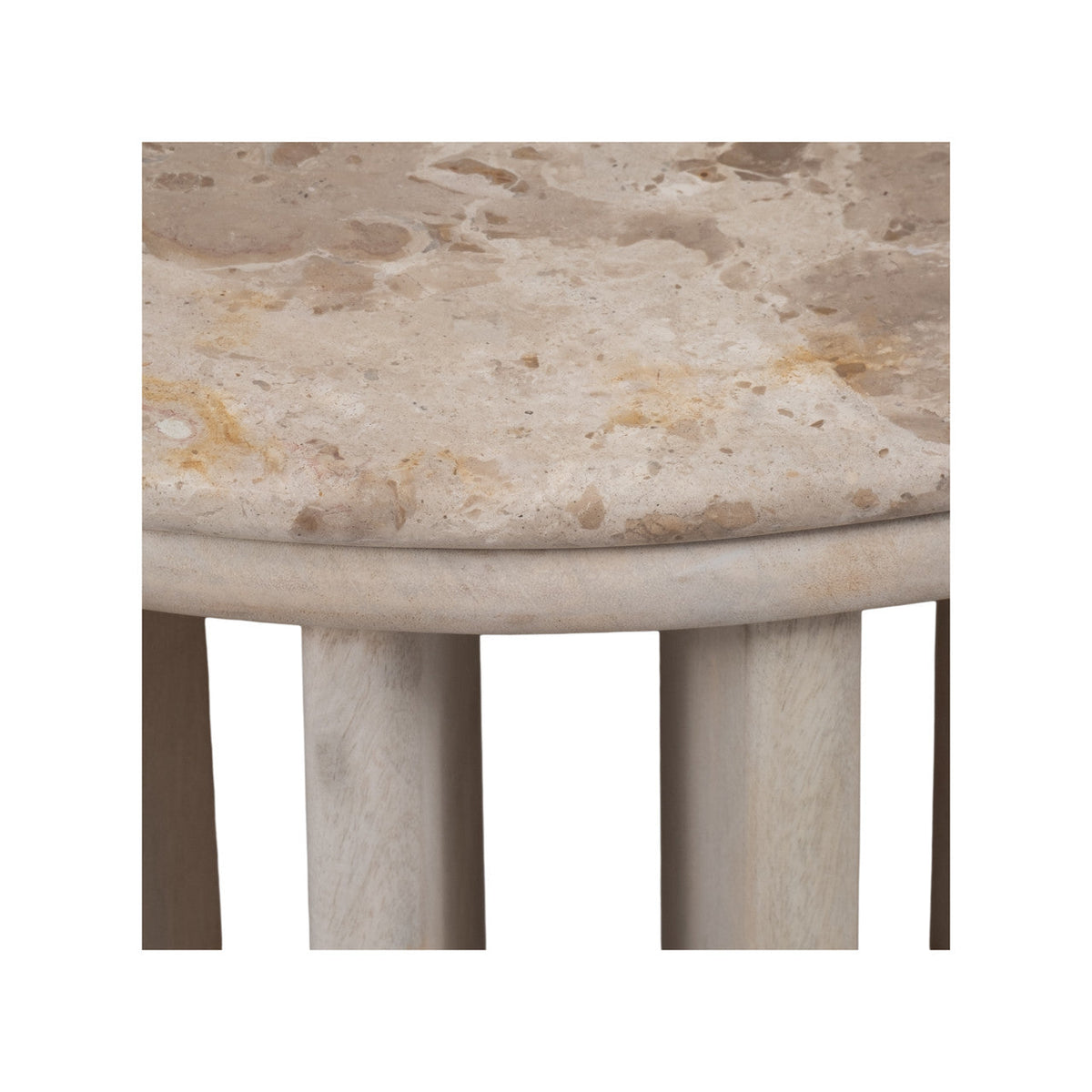 30" Natural Stone White Washed Coffee Table