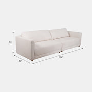 2 Piece White Fabric Sofa