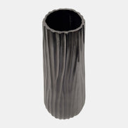 Metal 15"H Jesson Small Graphite Vase