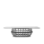 Mirage Rectangular Black Glass Top Dining Table
