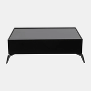 Black Wood & Glass Coffee Table