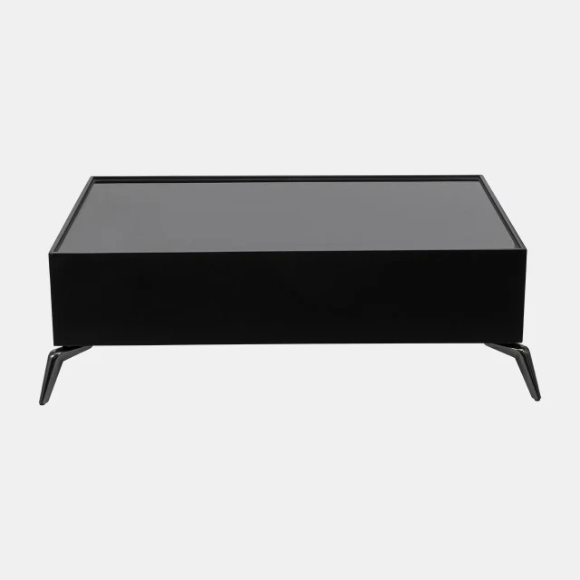 Black Wood & Glass Coffee Table