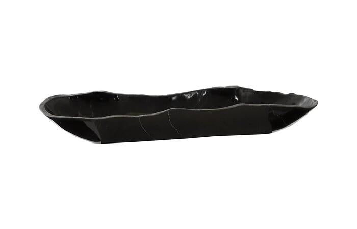 Aragonite Canoe Bowl Black, Medium