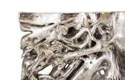 Square Root Console Table, Silver Leaf