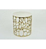 Mario Gold End Table With Marble Top