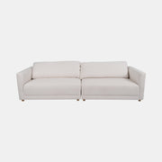 2 Piece White Fabric Sofa