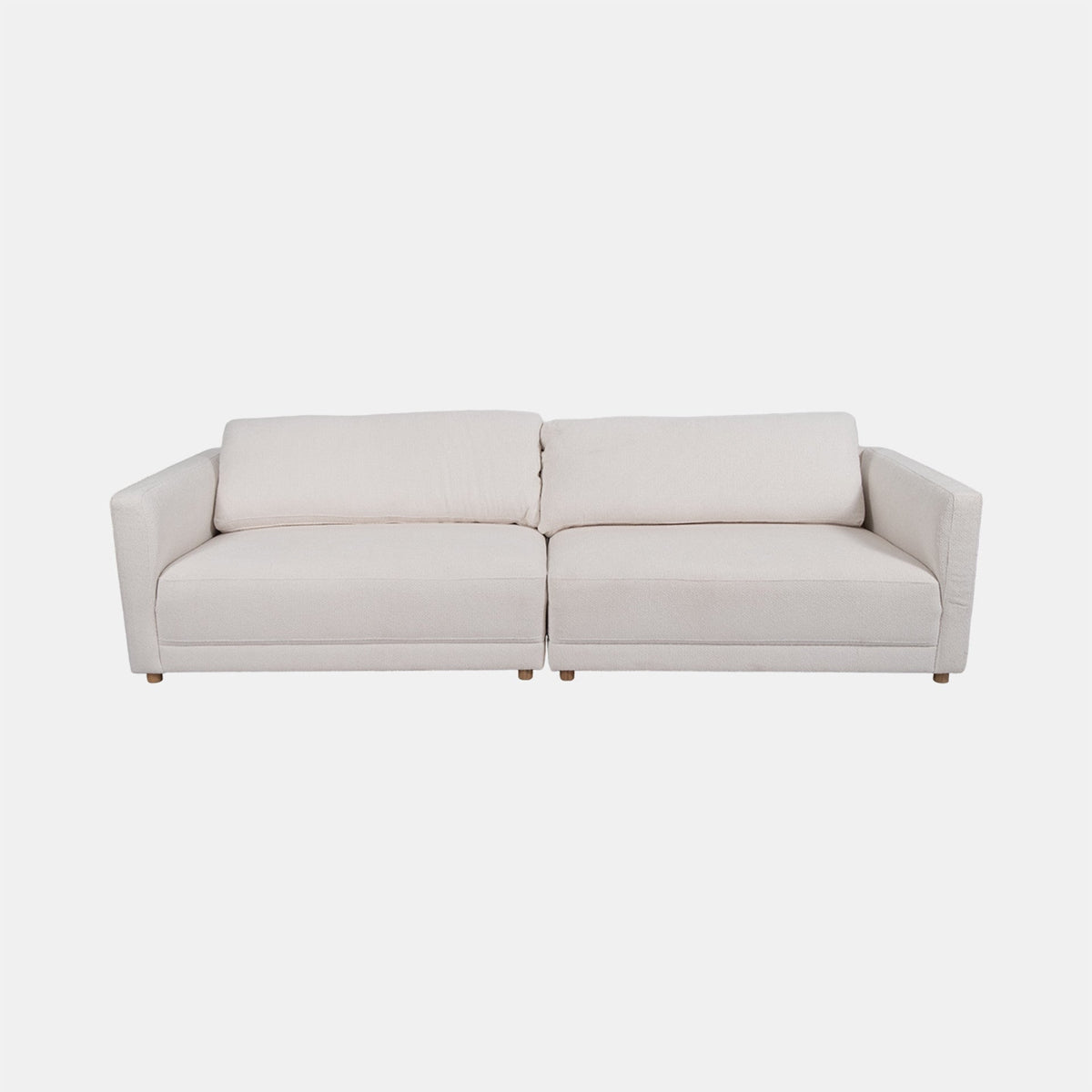 2 Piece White Fabric Sofa