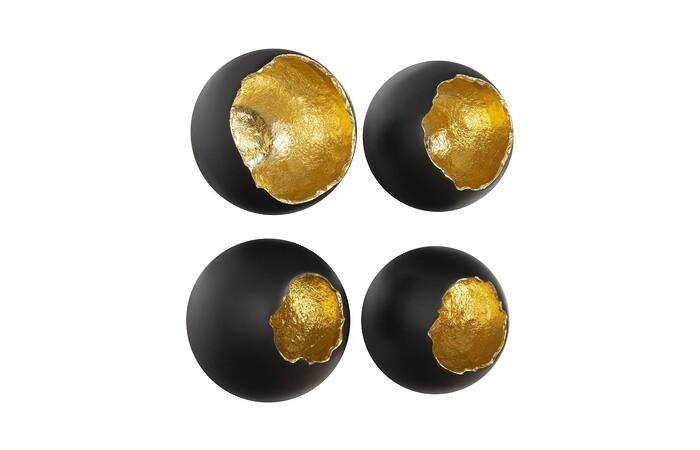 Black & Gold Broken Egg Set of 4