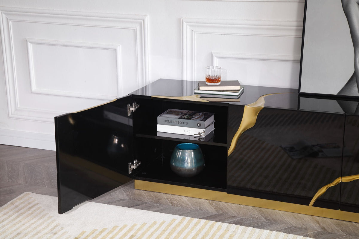Black & Gold TV Stand