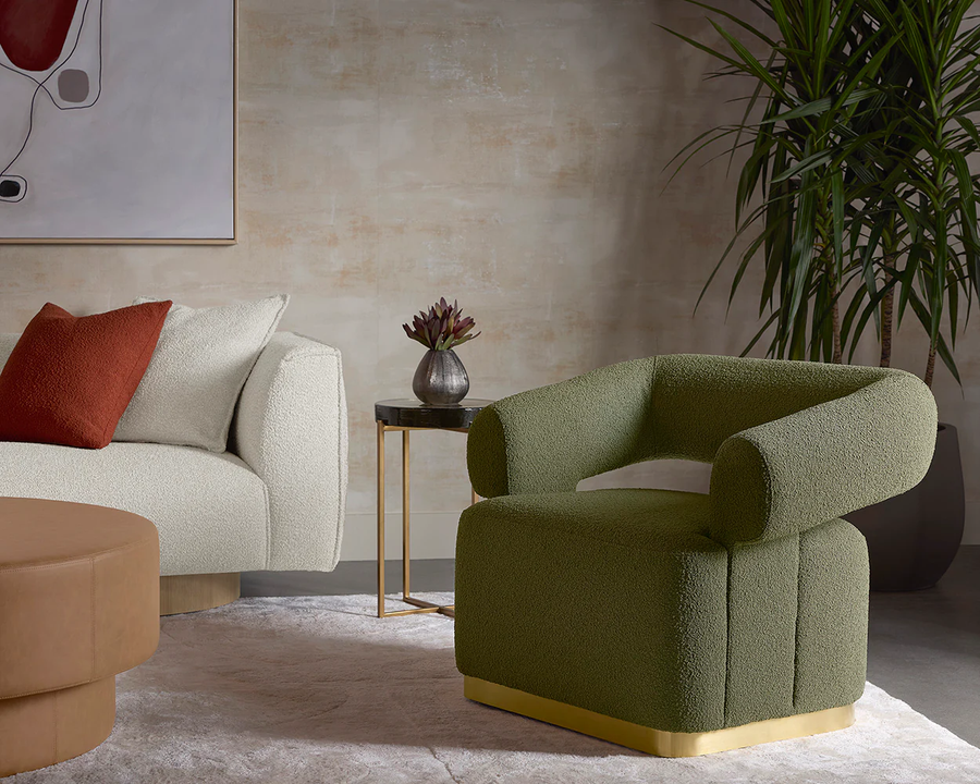 Aggie Olive Swivel Lounge Chair