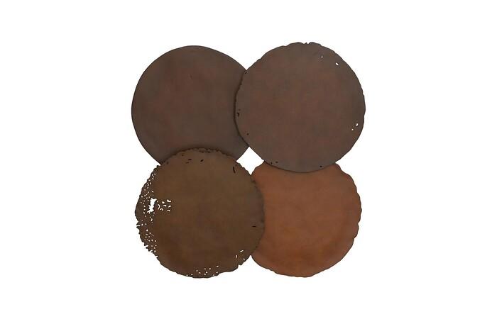 Cast Oil Drum Wall Discs, Resin, Rust Finish, Set of 4
