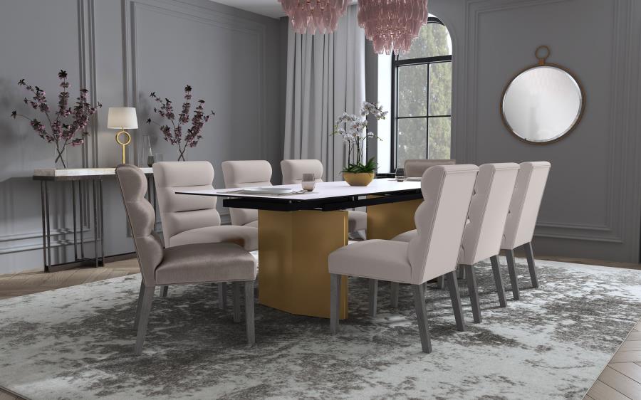 Glass Top Extension Dining Table