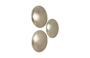 Orb Wall Tiles, Set of 3, Platinum Leaf