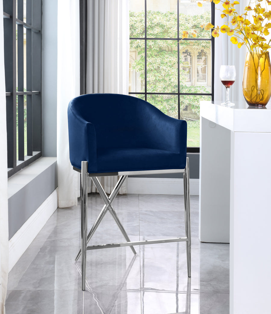Pointer Silver Counter Stool Set of 2