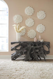 Beau Cast Root Console Table, Charcoal Stone