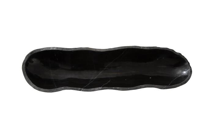 Aragonite Canoe Bowl, Black Small