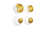 White & Gold Broken Egg Set of 4