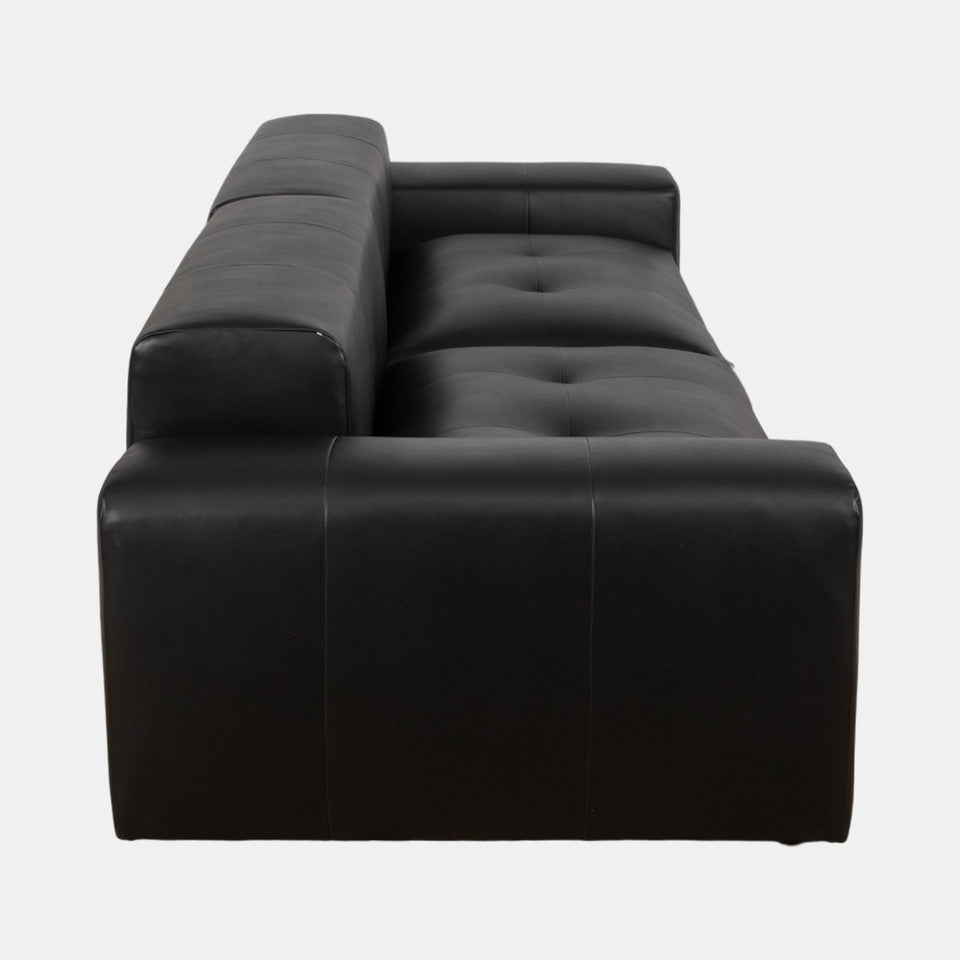 2 Piece Black Non Woven Sofa