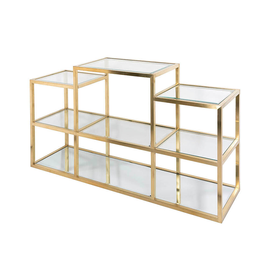 Multi Level Gold Console Table