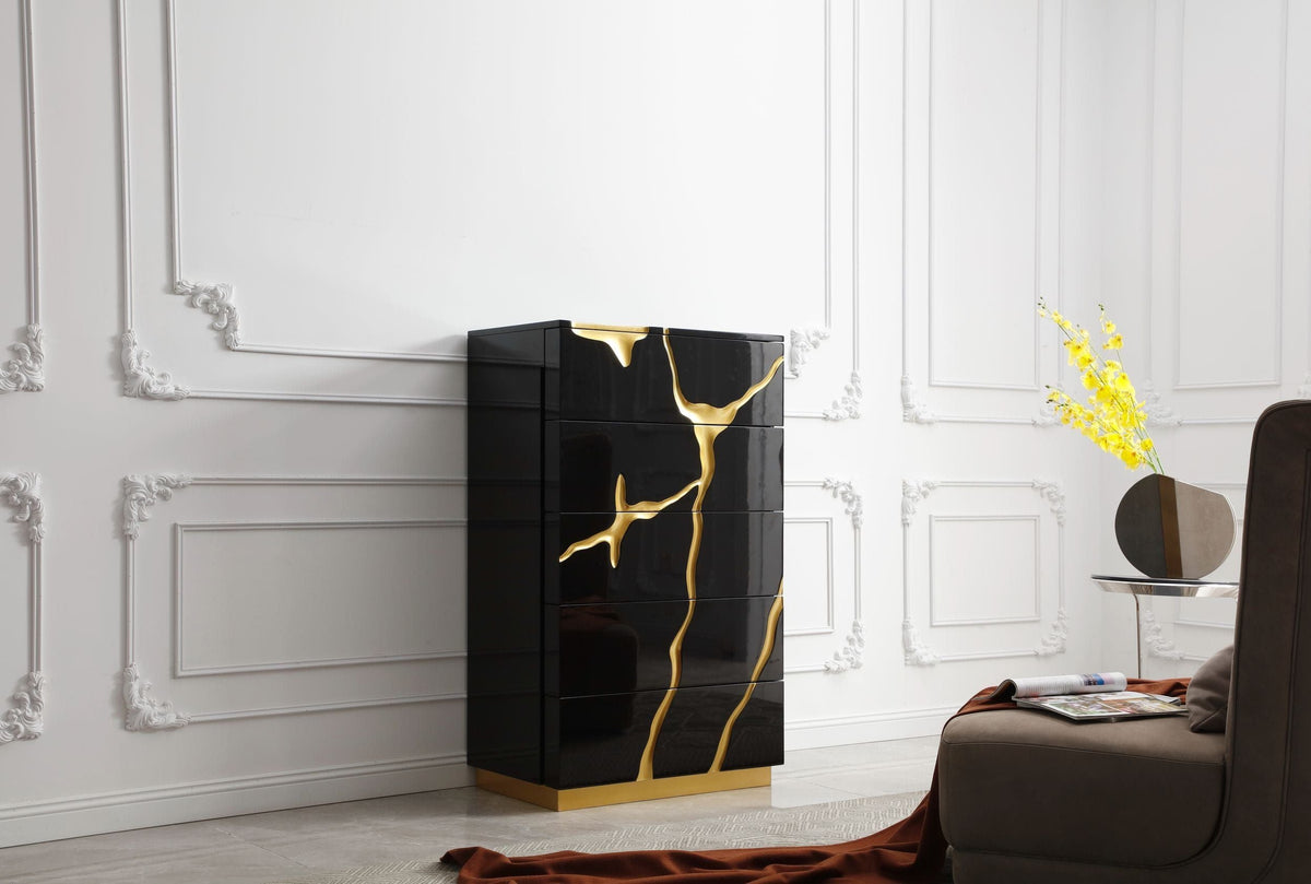 Aztec Black and Gold Chest