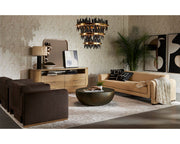 Bovine Tan Leather Sofa