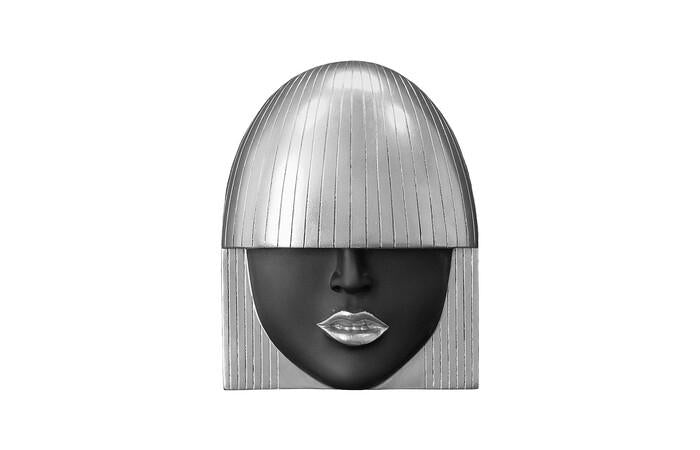Fashion Faces Wall Art, Small, Black and Silver Leaf, Set of 3