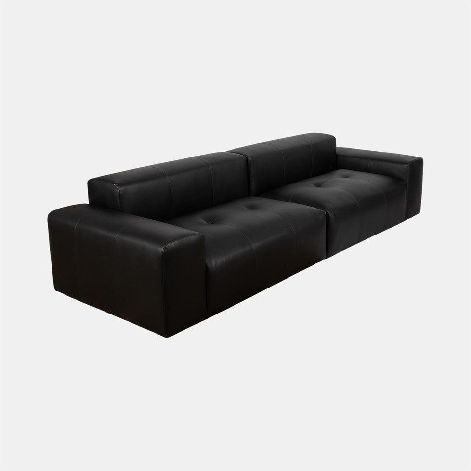 2 Piece Black Non Woven Sofa