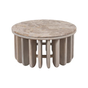 30" Natural Stone White Washed Coffee Table