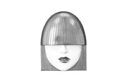 Fashion Faces Wall Art, Small, White and Silver Leaf, Set of 3