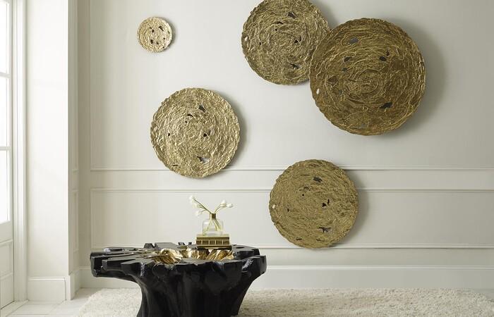 Molten Wall Disc, Gold Leaf