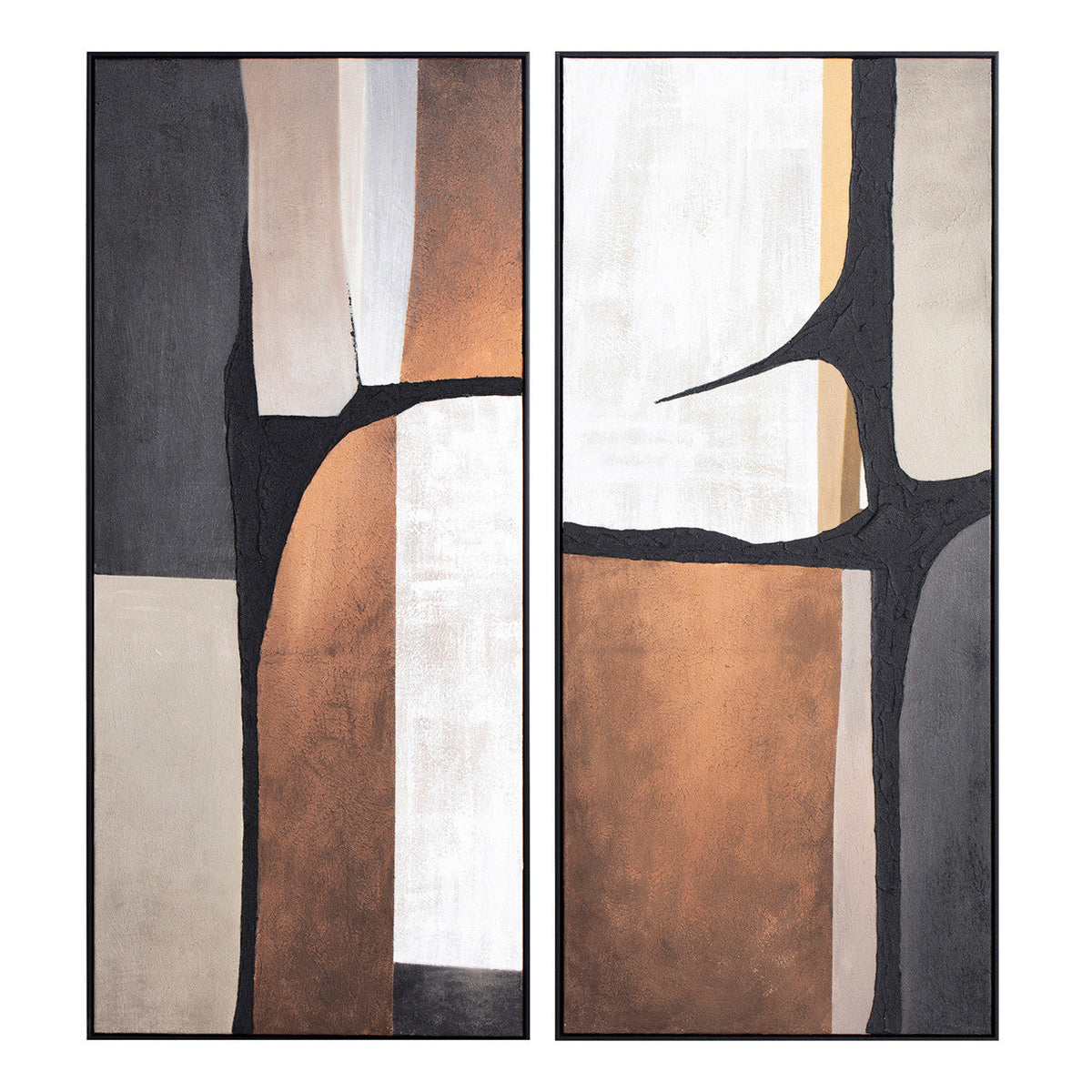 Set of 2 Poly Hand Painted Wall Art