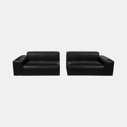 2 Piece Black Non Woven Sofa
