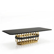 Mirage Rectangular Black Glass Top Dining Table